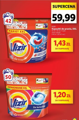 Lidl VIZIR Kapsułki do prania, XXL 42-50 szt. oferta