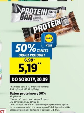 Lidl Baton proteinowy 50% 45 g oferta