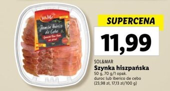 Lidl SOL&MAR Szynka hiszpańska 50 g, 70 g oferta