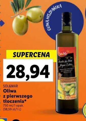 Lidl SOL&MAR Oliwa z pierwszego tłoczenia 750 ml oferta