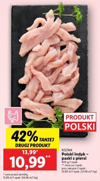 Lidl RZEŹNIK Polski indyk - paski z piersi 400 g oferta