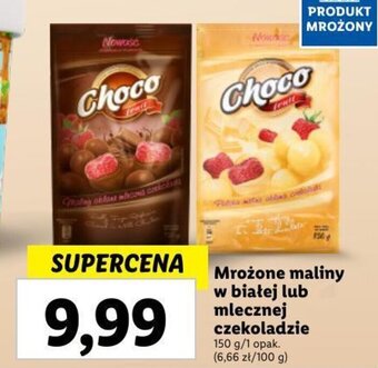 Lidl Mrożone maliny w białej lub mlecznej czekoladzie 150 g oferta