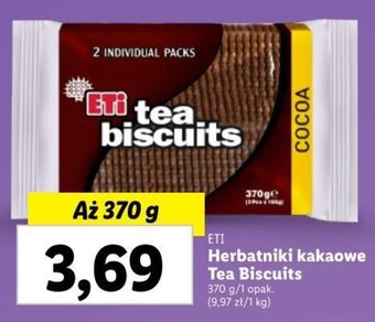 Lidl ETI Herbatniki kakaowe Tea Biscuits 370 g oferta