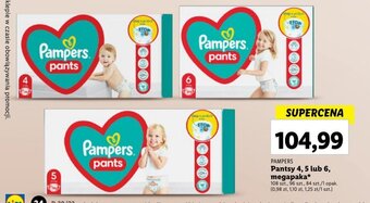 Lidl Pampers Pantsy 4 5 lub 6 megapaka 84-108szt. oferta