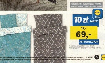 Lidl Pościel z mikrowłókna satynowego 220x200cm + 2x70x80cm oferta