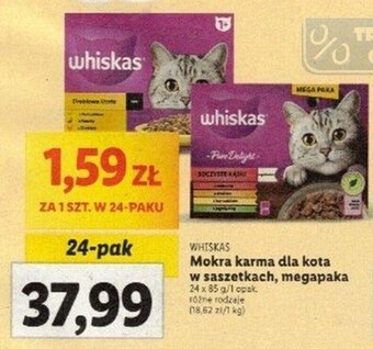 Lidl WHISKAS Mokra karma dla kota w saszetkach 24x85g oferta