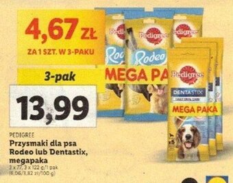 Lidl PEDIGREE Przysmaki dla psa Rodeo lub Dentastix 3x77/3x122g oferta