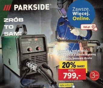 Lidl PARKSIDE Spawarka MMA MIG WIG 200 A z automatyczną regulacją posuwu drutu oferta