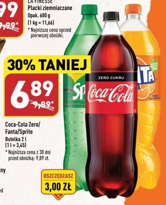 ALDI Coca-Cola Zero/ Fanta/Sprite Butelka 2l oferta