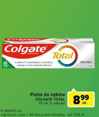 Carrefour Pasta do zębów COLGATE TOTAL 75 ml oferta