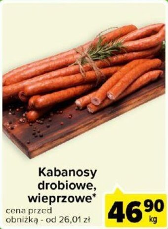 Carrefour Kabanosy drobiowe, wieprzowe 1 kg oferta
