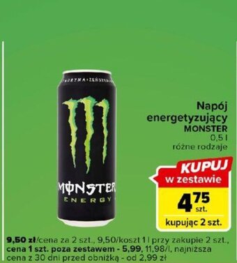 Carrefour Napój energetyzujący MONSTER 0,5 l oferta