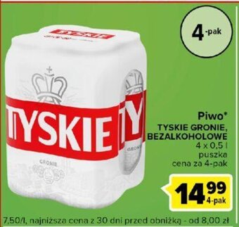 Carrefour Piwo TYSKIE GRONIE, BEZALKOHOLOWE 4 x 0,5 l oferta