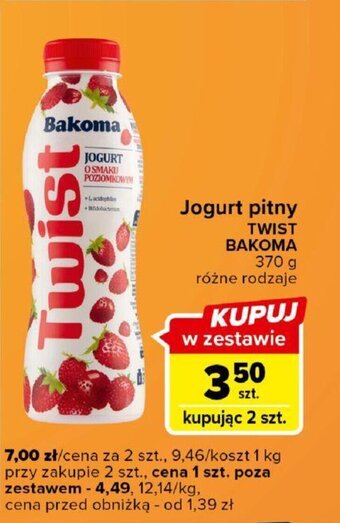 Carrefour Jogurt pitny TWIST BAKOMA 370 g oferta