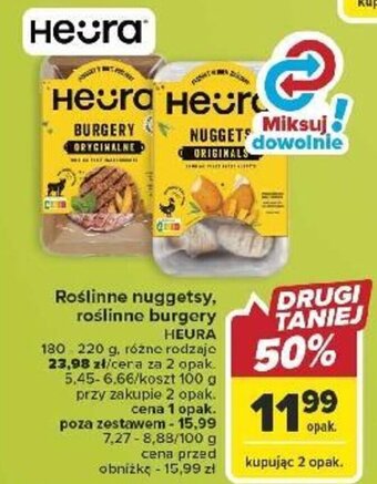 Carrefour Roślinne nuggetsy, roślinne burgery HEURA 180-220 g oferta