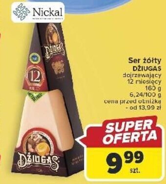 Carrefour Ser żółty DŽIUGAS 160 g oferta