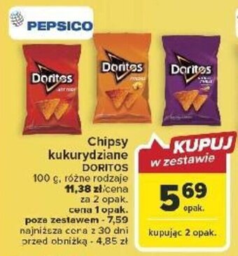 Carrefour Chipsy kukurydziane DORITOS 100 g oferta