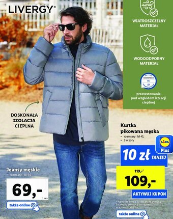 Lidl Kurtka pikowana męska m-xl oferta