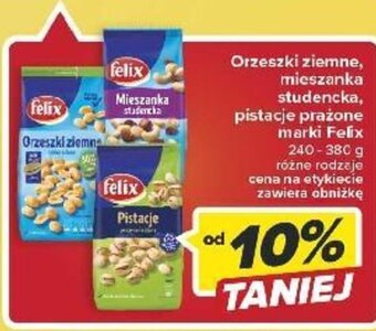 Carrefour Orzeszki ziemne mieszanka studencka pistacje prażone Felix 240-380 g oferta