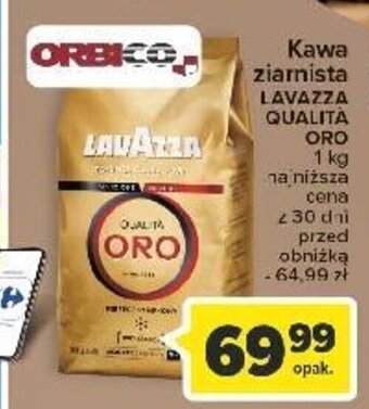 Carrefour ORBICO Kawa ziarnista LAVAZZA QUALITÀ ORO 1kg oferta