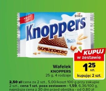 Carrefour Express Wafelek KNOPPERS 25g oferta