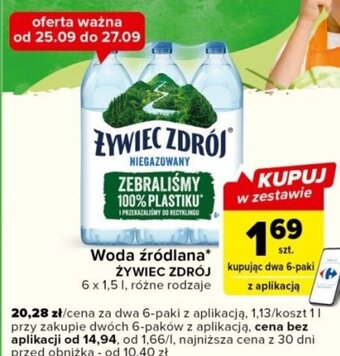 Carrefour Express Woda źródlana ŻYWIEC ZDRÓJ 6 x 1,5 l oferta