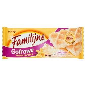 Gama Familijne gofrowe wafle z musem o smaku waniliowym 130 g oferta