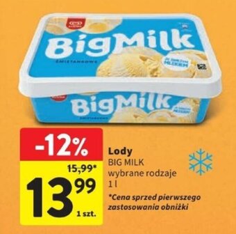 Intermarche Lody BIG MILK 1 l oferta