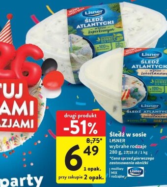 Intermarche Śledź w sosie Lisner 280 g oferta