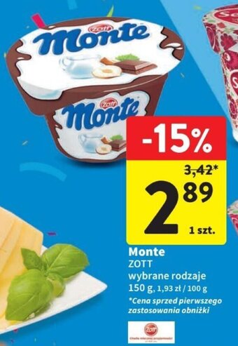 Intermarche Monte ZOTT 150 g oferta