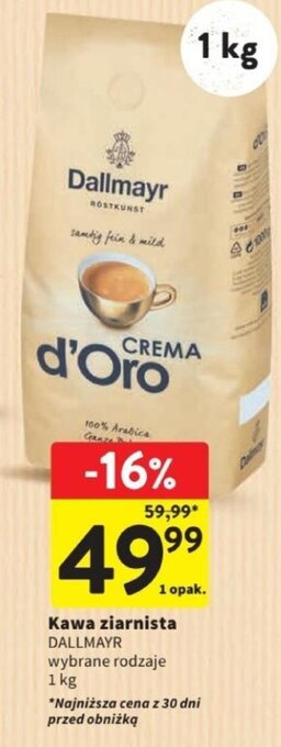 Intermarche Kawa ziarnista DALLMAYR 1 kg oferta