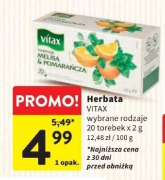 Intermarche Herbata VITAX 20 tor. oferta