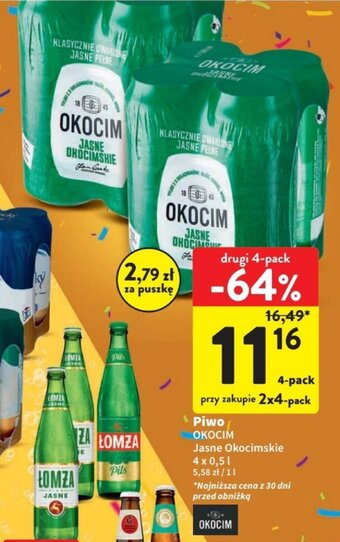 Intermarche Piwo OKOCIM 4 x 0,5 l oferta