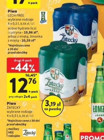 Intermarche Piwo ŽATECKÝ 4 x 0,5 l oferta