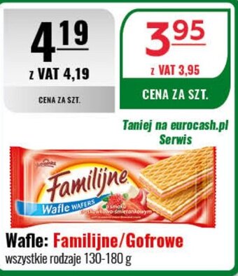 Eurocash Wafle: Familijne/Gofrowe 130-180 g oferta
