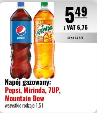 Eurocash Napój gazowany: Pepsi, Mirinda, 7UP, Mountain Dew 1,5l oferta