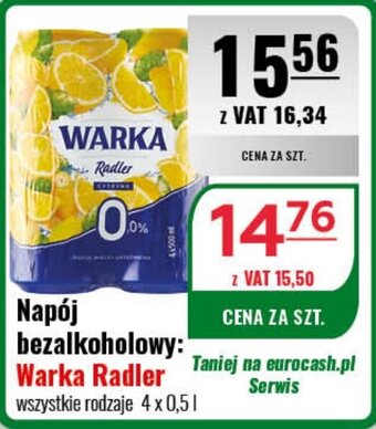 Eurocash Napój bezalkoholowy: Warka Radler 4x0,5l oferta