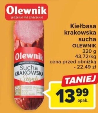 Carrefour Market Kiełbasa krakowska sucha OLEWNIK 320g oferta