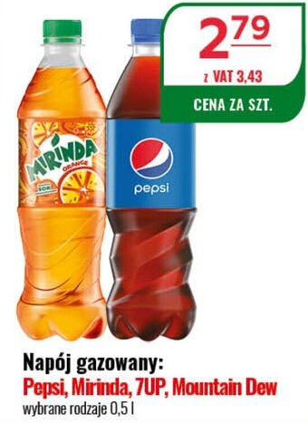 Eurocash Napój gazowany: Pepsi, Mirinda, 7UP, Mountain Dew 0,5l oferta