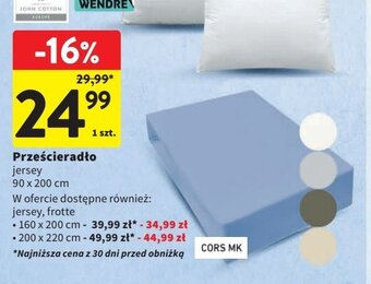 Intermarche Prześcieradlo frotte z gumką 160 x 200 cm oferta