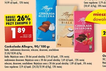 Biedronka Czekolada biała z wiórkami kokosowymi oferta