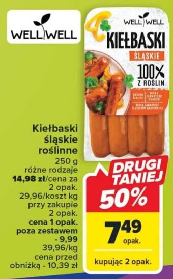 Carrefour Market WELL WELL Kiełbaski śląskie roślinne 250g oferta