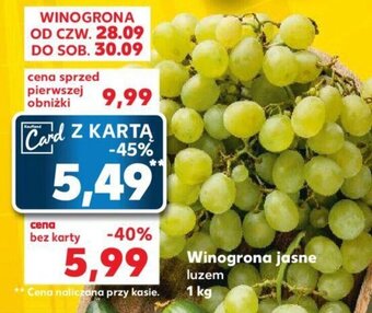Kaufland Winogrona jasne luzem 1 kg oferta