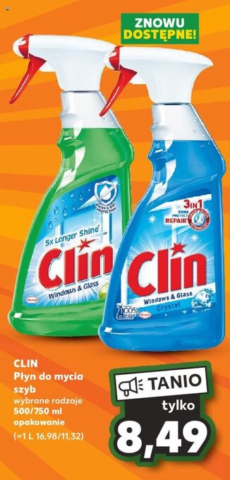 Kaufland CLIN Płyn do mycia szyb 500/750 ml oferta