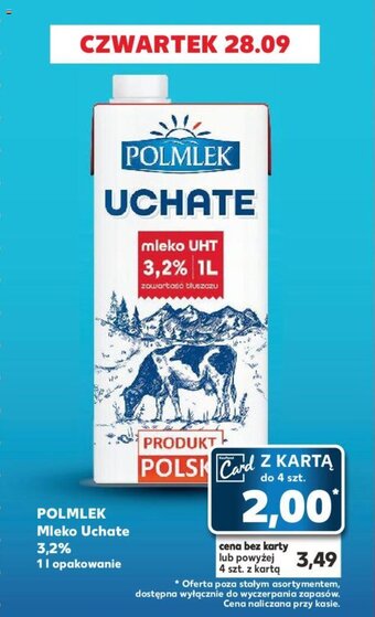 Kaufland POLMLEK Mleko Uchate 3,2% 1 l oferta