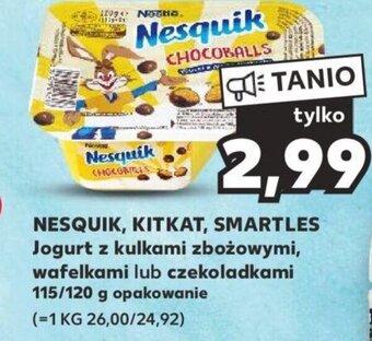 Kaufland NESQUIK KITKAT SMARTLES Jogurt z kulkami zbożowymi wafelkami lub czekoladkami 115/120 g oferta