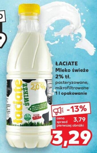 Kaufland ŁACIATE Mleko świeże 2% tł. 1l oferta