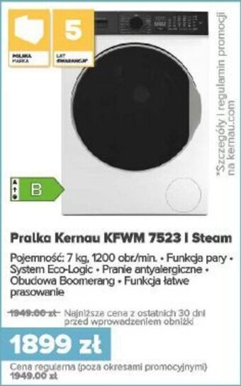 Max Elektro Pralka Kernau KFWM 7523 I Steam oferta