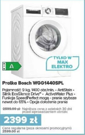 Max Elektro Pralka Bosch WGG1440SPL oferta