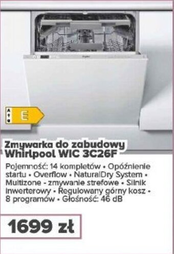 Max Elektro Zmywarka do zabudowy Whirlpool WIC 3C26F oferta